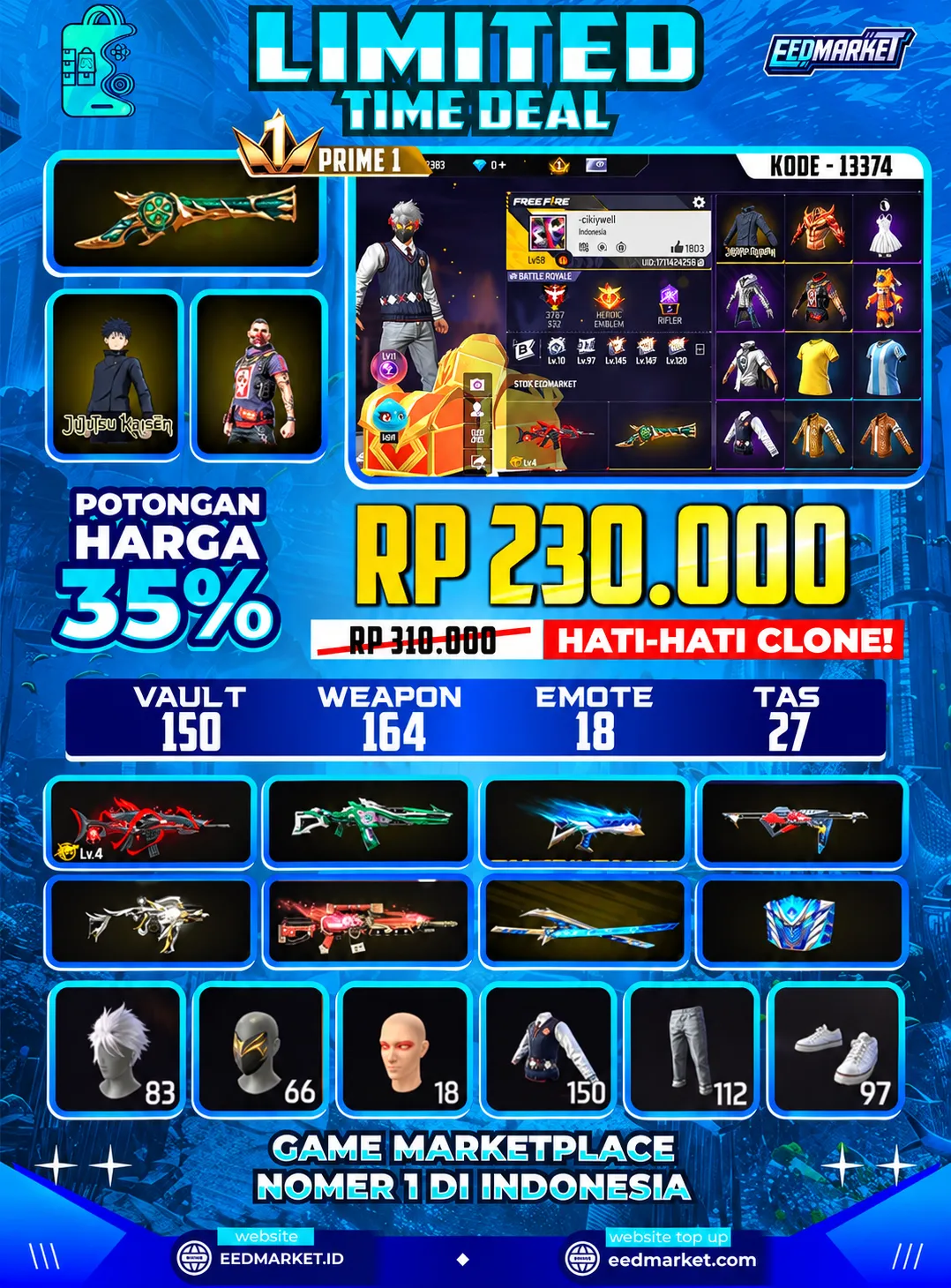 SG2 TROMPET EVO SCAR LVL4 KEPALA BUDI ON