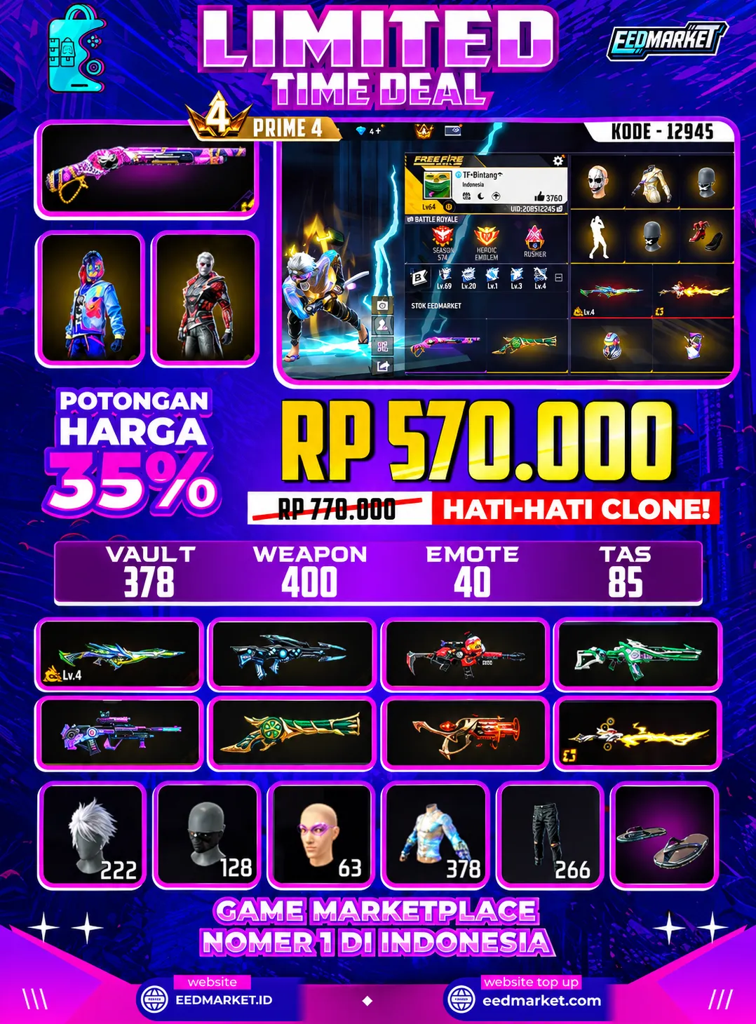 SG2 REPER BAJU SANITI TAS NAGA RAMBUT KAKASIH VAULD 378 PRIME 4