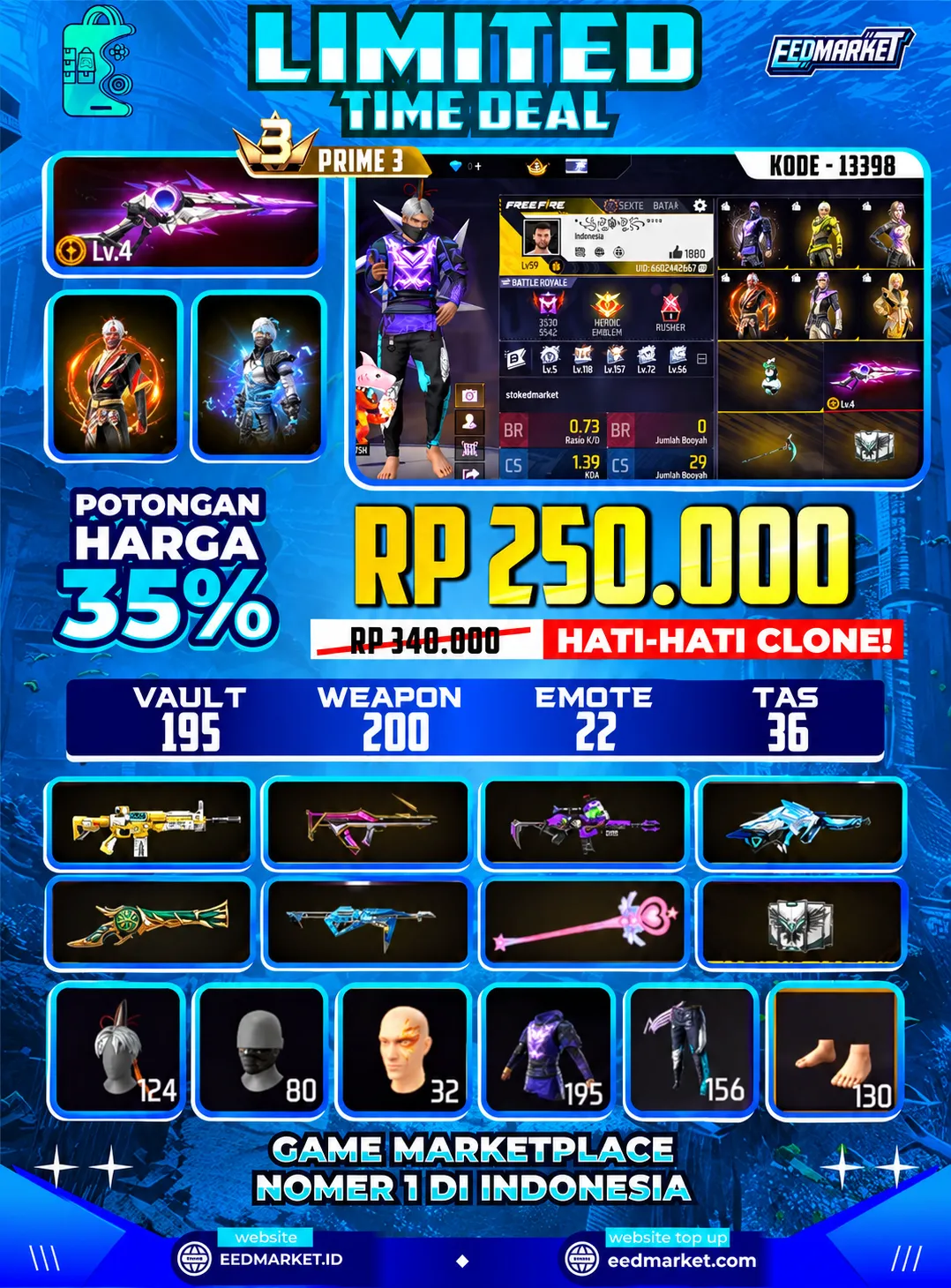 SG2 EVO LVL4 TROMPET ANGEL MERAH BIRU