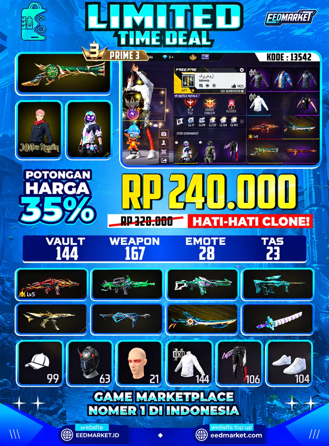 SG2 TROMPET EVO M4A1 LVL5 BAJU POLOS ANGEL KAKASIH