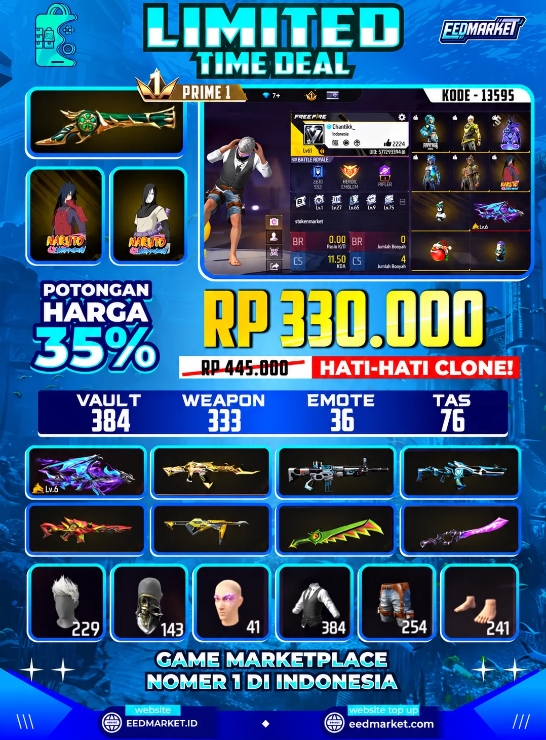SG2 TROMPET EVO AK47 LVL6  CELANA IDAMAN ON