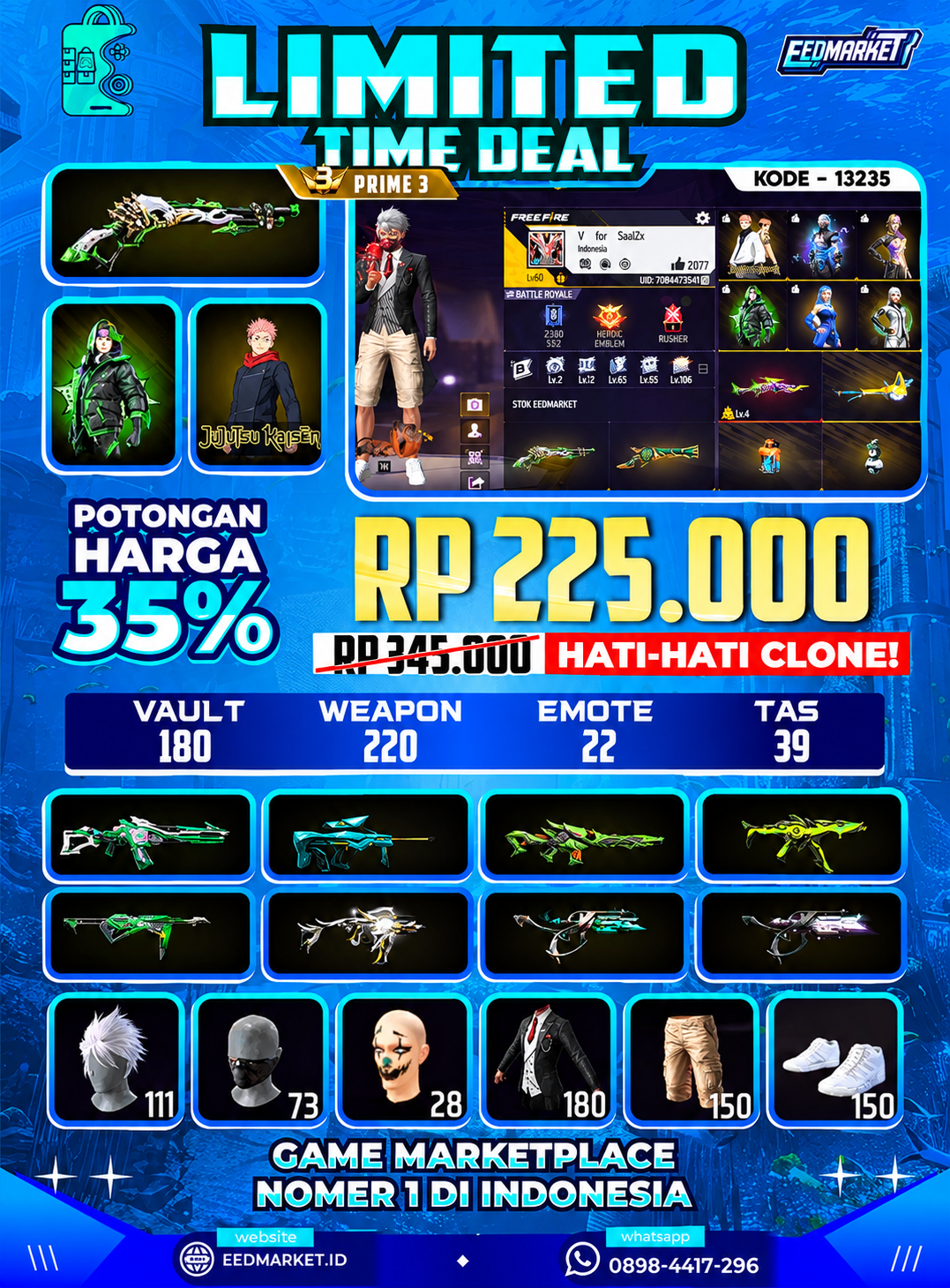 Sg Lumut Trompet Evo green Flame Draco Lvl 4 Vault 180 Prime 3