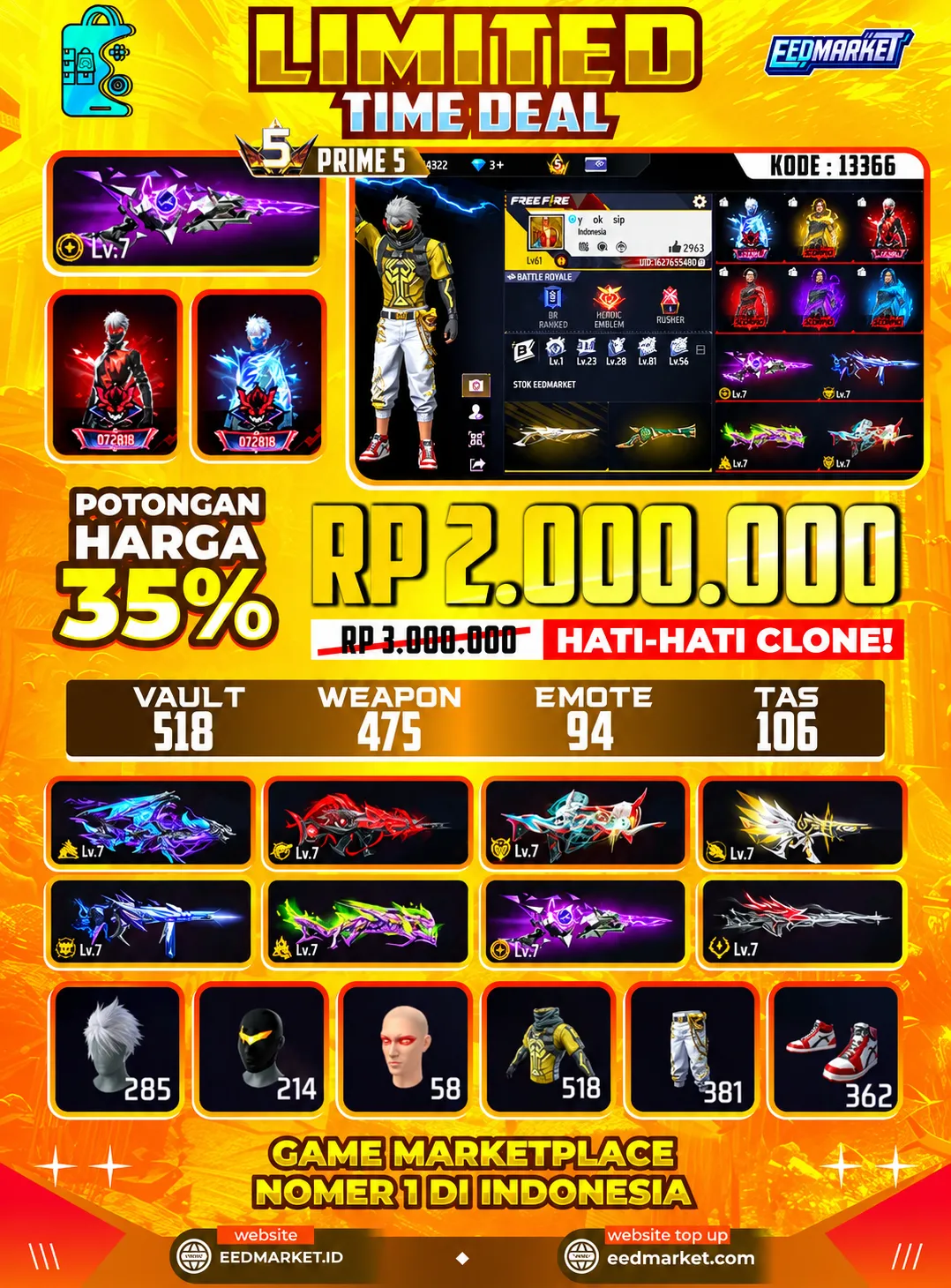 SG2 EVO MAX TOTAL EVOGUND 8 MAX 8 BUNDLE LELANG YINYANG ANGEL JORDAN TAS NAGA TOP KRIMINAL