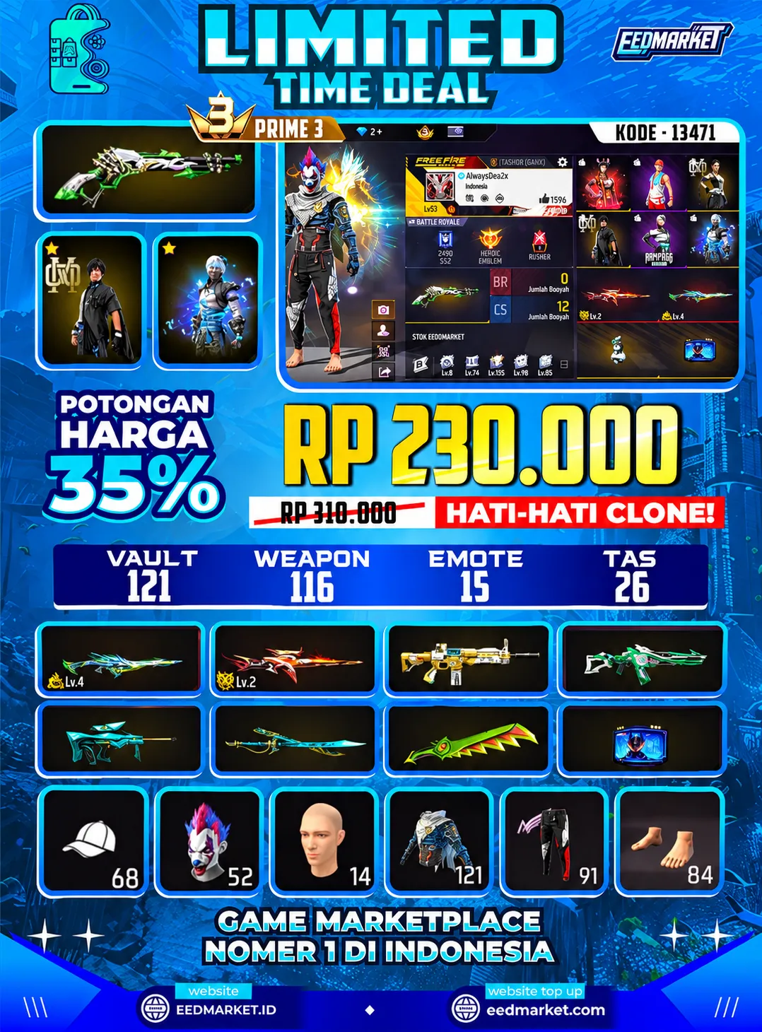 SG2 LUMUT EVO LVL4 EVO WODPECKER LVL2 CELANA ANGEL TOPI JERAMI