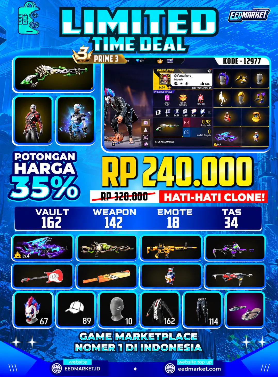 SG2 LUMUT, AK DRAKO LV4, BUNDLE PAMPIR, TAS NAGA, VAULD 162, PRIME 3,