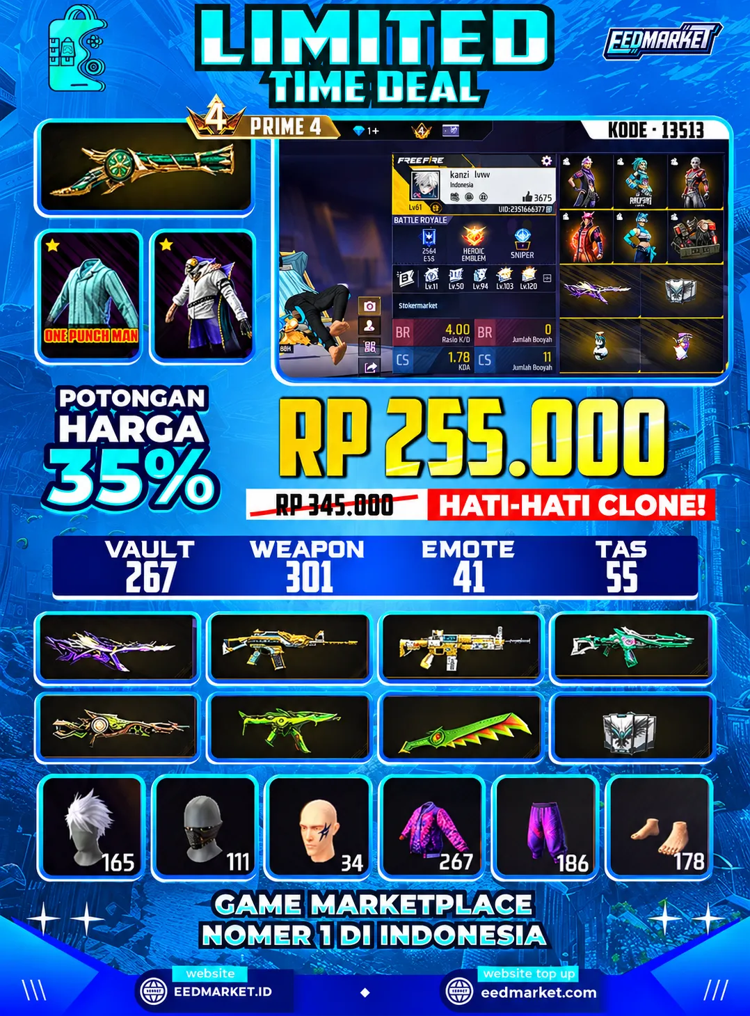 SG2 TROMPET BAJU PIAMA TIDUR ON TAS TENGKORAK