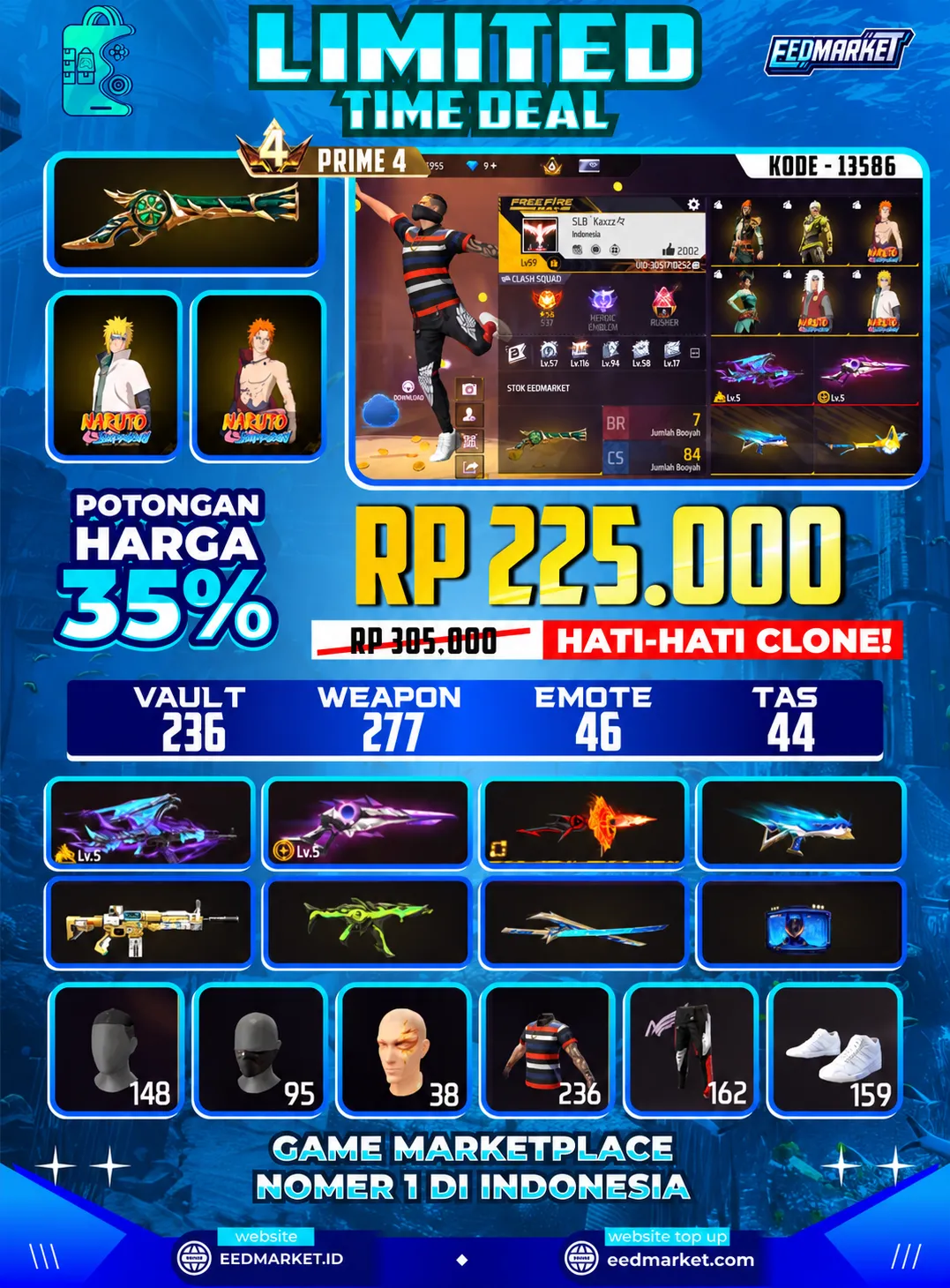 SG2 TROMPET SG2 EVO LVL5 EVO AK47 LVL5 NARUTO ANGEL NERAH