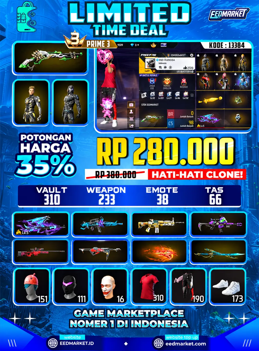 SG2 LUMUT EVOGUND AK47 LVL5 TINJU ANGEL MERAH
