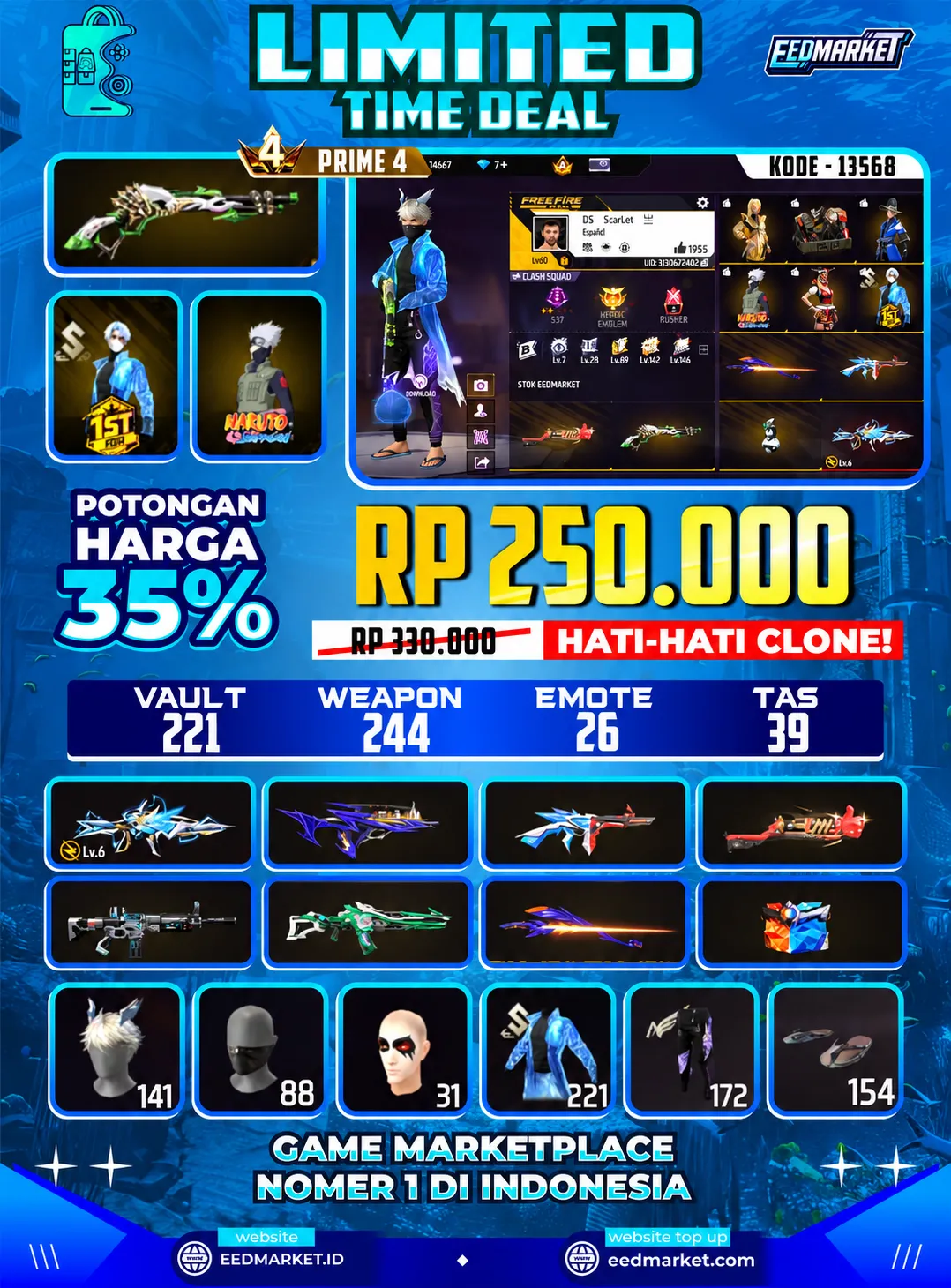 SG2 LUMUT EVO XM8 LVL6 BUNDLE KAKASIH ANGEL ON