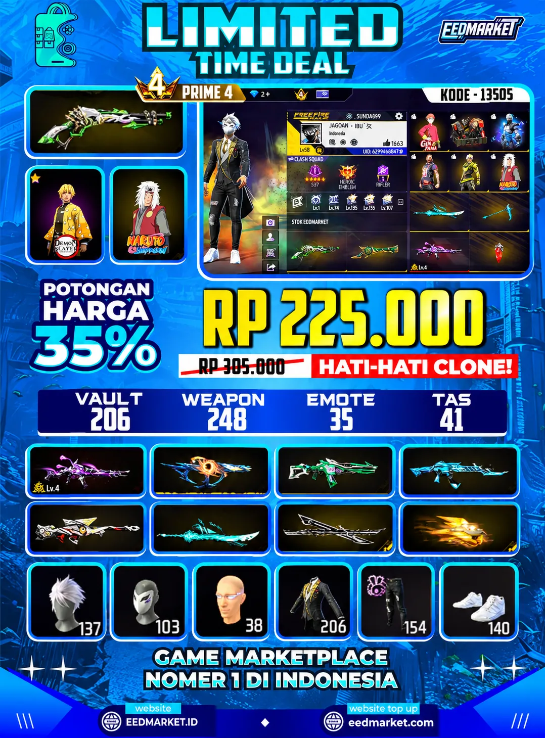 SG2 LUMUT EVO LVL4 RAMBUT KAKASIH TAS KELINCI