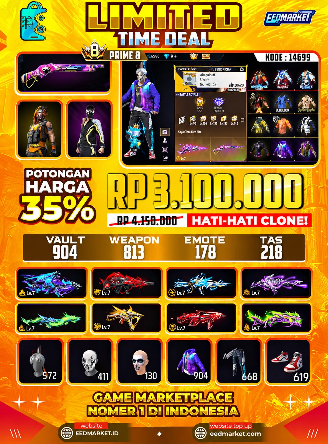 SG2 6 RASA REPER ON, EVOGUND 14 MAX 9, BUNDLE OLD SEMUA, VAULD 904, PRIME 8,