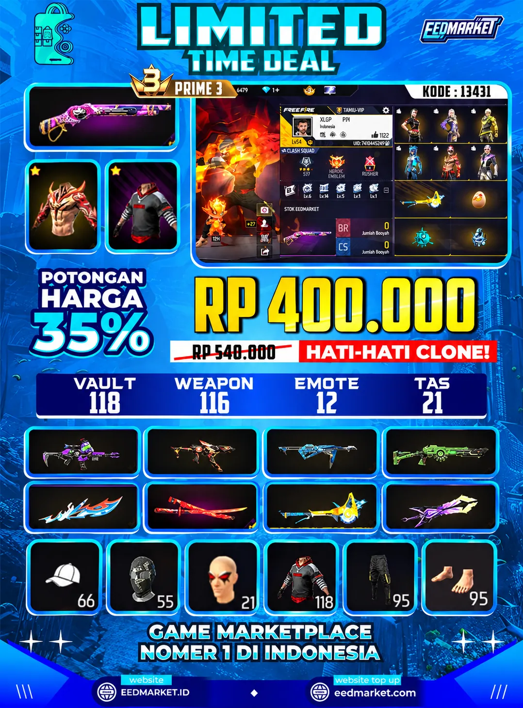 SG2 REPPER CELANA GAJAH TAS NAGA KELINCI KAKASIH