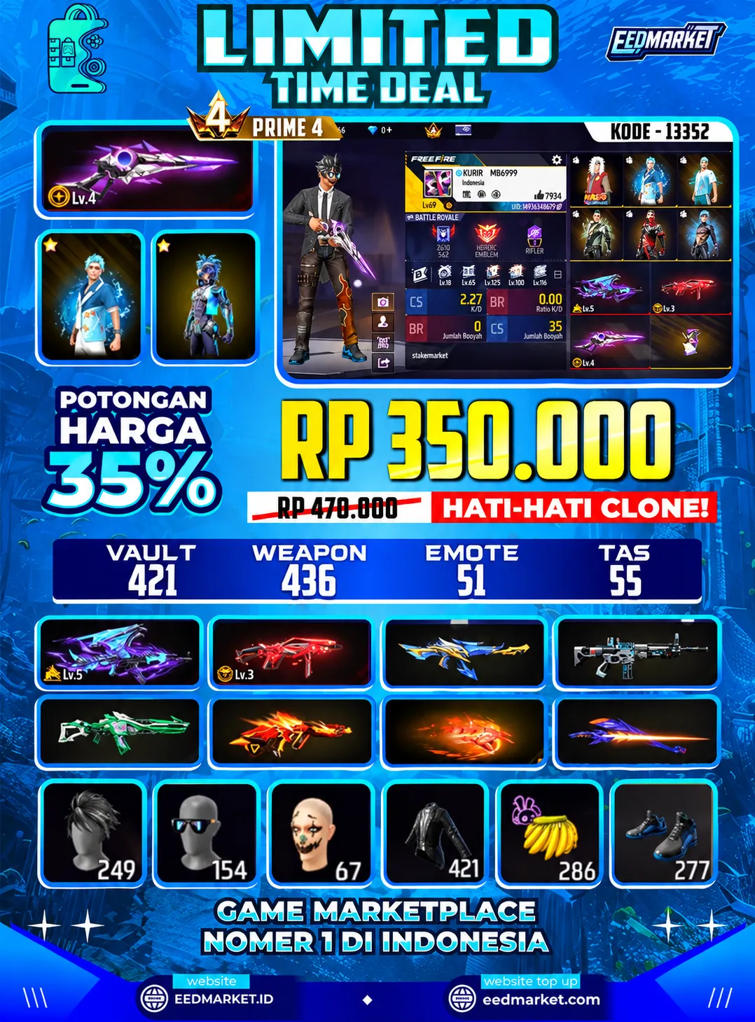 SG2 EVOGUND LVL4 EVO AK47 LVL45 EVO MP40 LVL3 TINJU ON BUNDLE KAKASIH