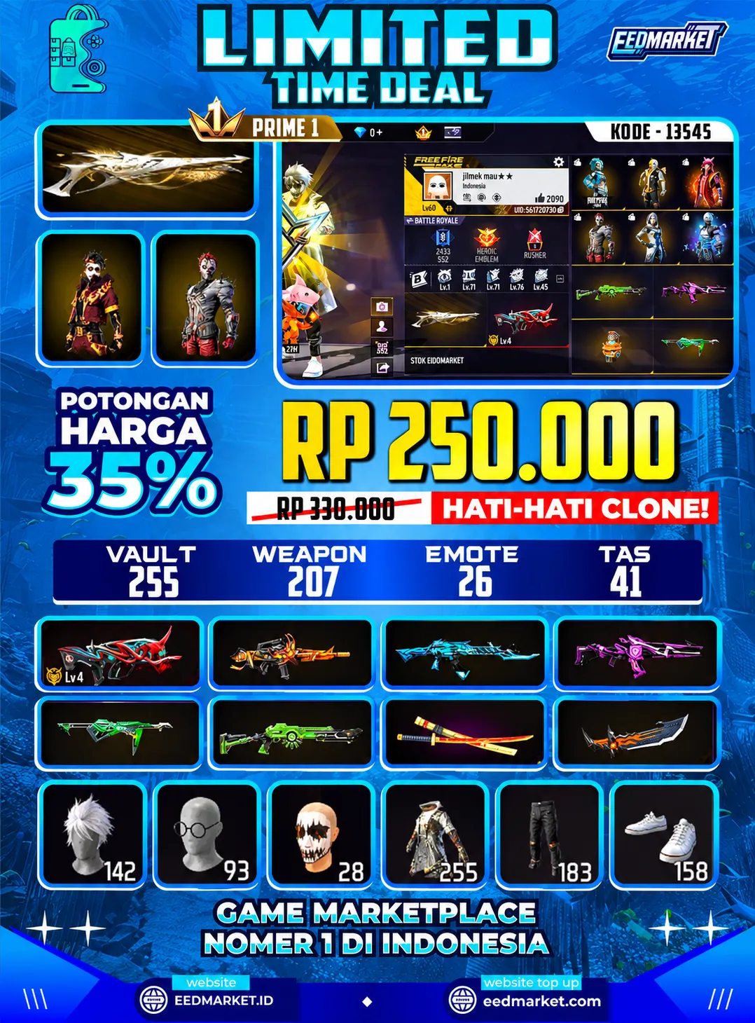 SG2 GURUN EVO FAMAS LVL4 MASKER JOKER KAKASIH