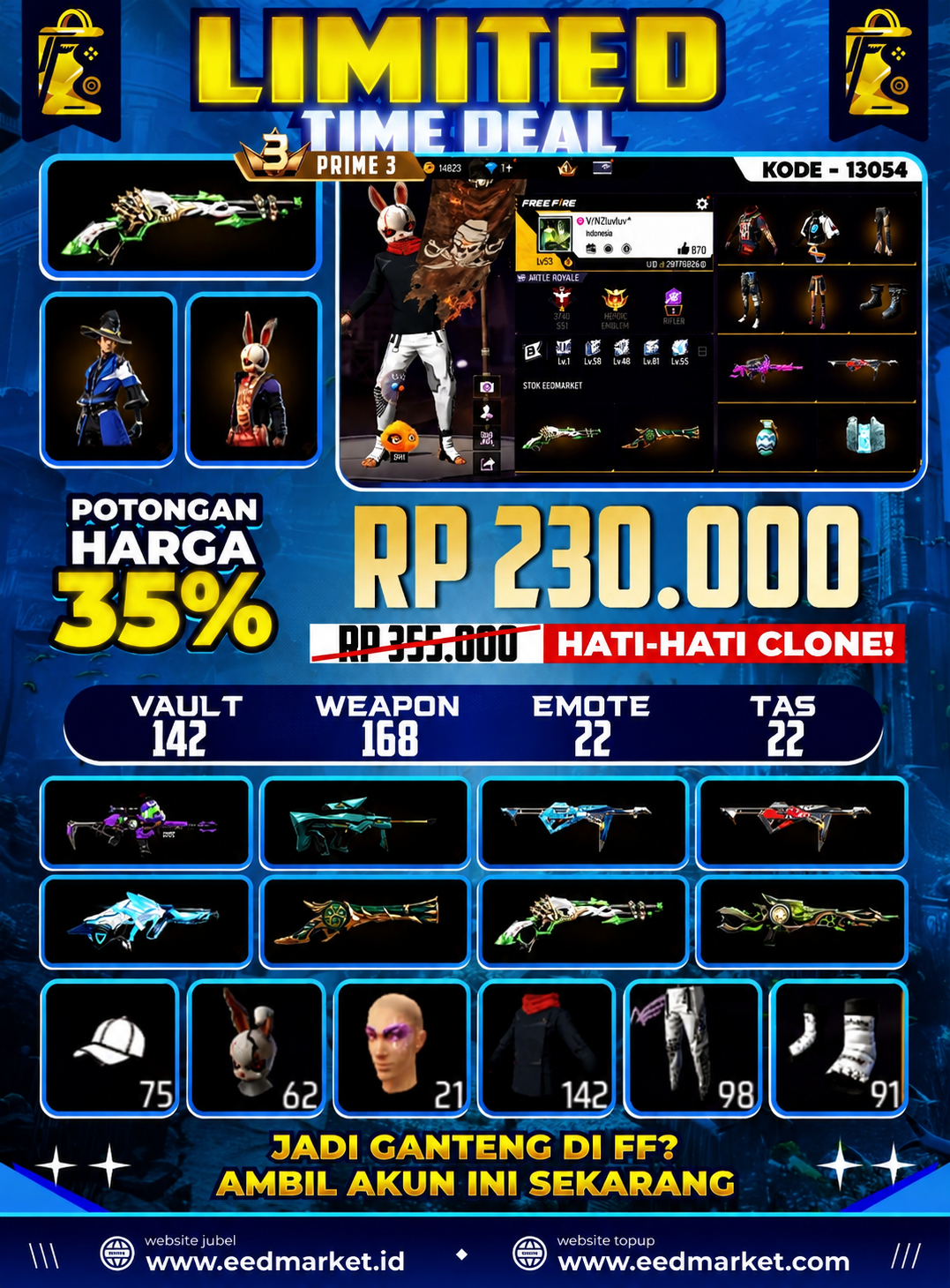 PRIME 3 SG LUMUT SG TEROMPET CELANA ANGEL MERAH DAN PUTIH BUNDLE YUJI JJK EMOT API NARUTO