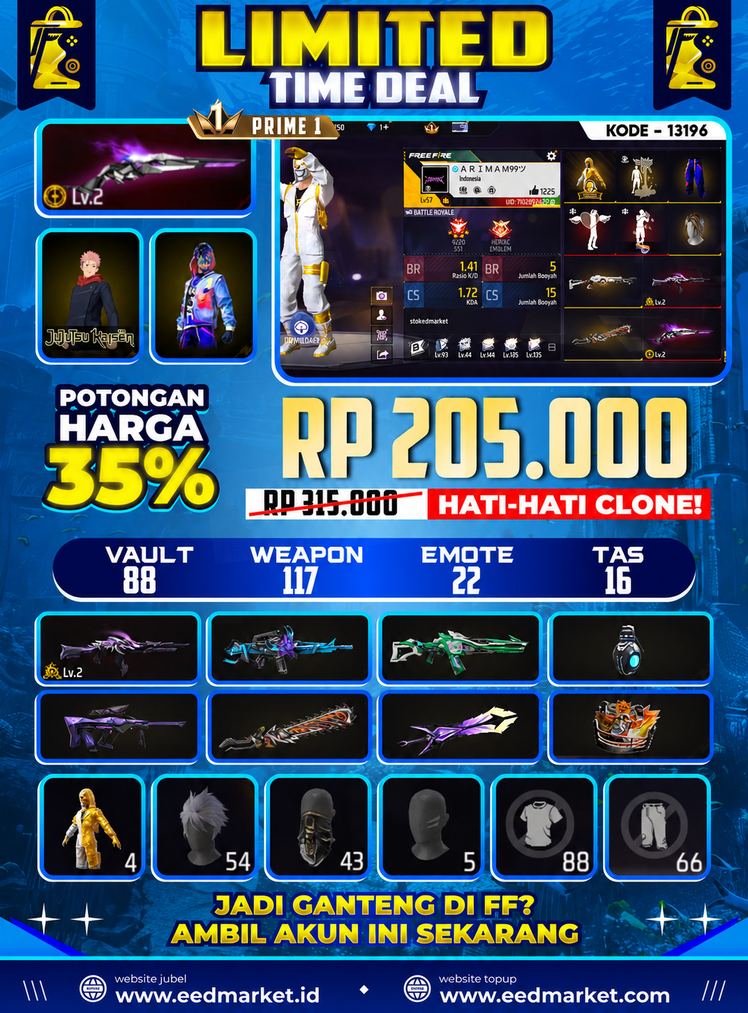 SG EVO LVL 2 EVO AN94 BANDEL BANDIT BANDEL KAKASIH VAUT 88